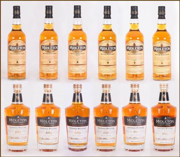 A collection of 12 rare Midleton whiskeys.